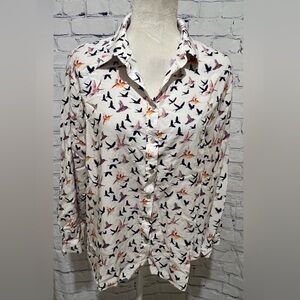 Jane and Delancey bird print top 2X